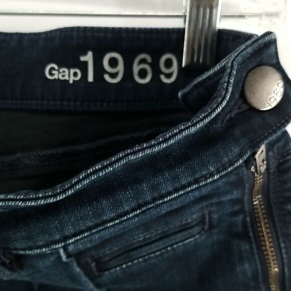 Gap Jeans Women's 28/6  Always Skinny 1969 Side Zipper with Button Closure Blue - Picture 8 of 10